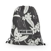 WORKO-PLECAK z Twoim imieniem Białe kwiaty 024