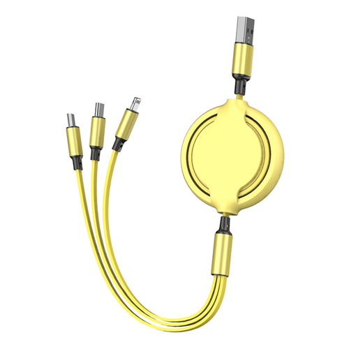 kabel usb 3w1 zwijany usb-c do iphone micro usb typ c ładowarka płaski 1m na Arena.pl