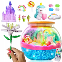 ZESTAW KREATYWNY jednorożec MAGICZNE TERRARIUM DIY LAMPKA KRYSZTAŁ pilot
