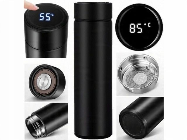 TERMOS KUBEK TERMICZNY SMART WYŚWIETLACZ LED TEMPERATURA 500ml Czarny zdjęcie 4