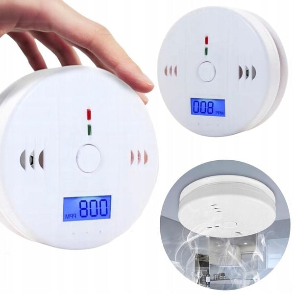 2x CZUJNIK CZADU CO GAZU CERTYFIKOWANY DETEKTOR TLENKU WĘGLA ALARM 85dB LCD zdjęcie 2