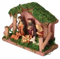 SZOPKA BOŻONARODZENIOWA Z FIGURKAMI OZDOBA STROIK ŚWIĘTA BOŻE NARODZENIE