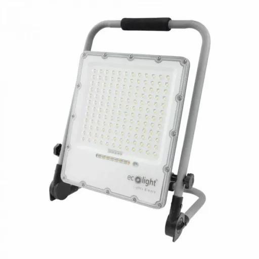 NAŚWIETLACZ HALOGEN PRZENOŚNY ROBOCZY LAMPA LED Z AKUMULATOREM 100W 5000K zdjęcie 2