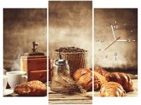 90CM 70 ZEGAR 3 ELEM SMAKOWITE ŚNIADANIE SCIENNY DRUK