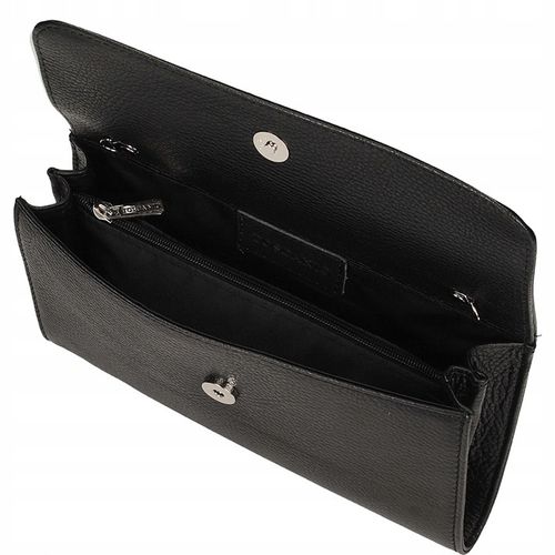 Kopertówka Damska Skóra Naturalna Elegancka Wyjściowa Pojemna Czarna E68 na Arena.pl