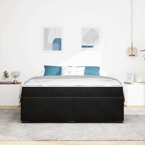 Ramka łóżka z materacem Czarny 180 x 200 cm Aksamit na Arena.pl