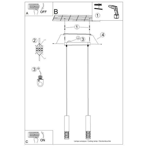 Lampa wisząca LAMI 2 biały zdjęcie 10