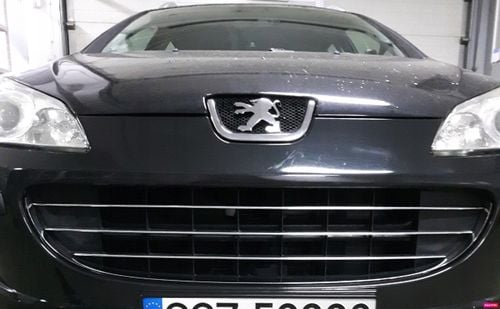 Peugeot 407 - Listwy CHROM na GRILL atrapa 3 szt Tuning Chromowane na Arena.pl