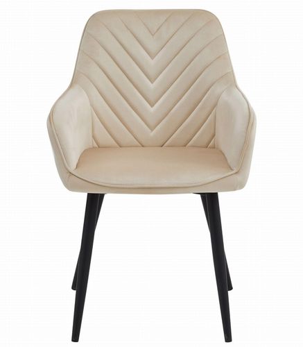 Krzesło NANA - beż aksamit / nogi czarne x 2 na Arena.pl