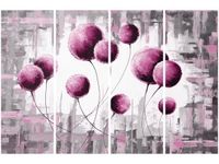 120CM 80 OBRAZ 4 ELEM ABSTRAKCYJNE DMUCHAWCE FUKSJI ŚCIENNY