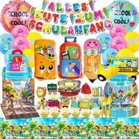 Zestaw Dekoracji na Powrót do Szkoły Balony Talerze Sztućce i Baner