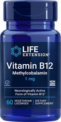 LIFE EXTENSION METYLOKOBALAMINA WITAMINA B12 1000 MCG 60PAS WEGETARIANIE na Arena.pl