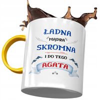 Kubek Żółty Dla Agaty Agi Koleżanki Na Prezent Z Nadrukiem Ze Zdjęciem