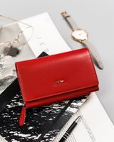 klasyczny, skórzany portfel damski na zatrzask - peterson