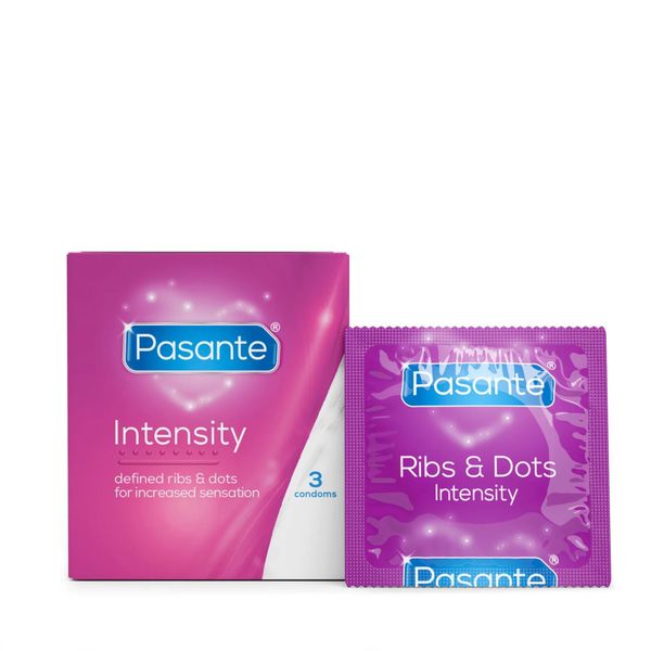 Pasante Ribs & Dots/Intensity Condoms 3 Pcs zdjęcie 1