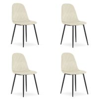 Krzesło tapicerowane ASTI aksamit beżowy 4 szt. do jadalni kuchni
