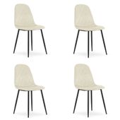 Krzesło tapicerowane ASTI aksamit beżowy 4 szt. do jadalni kuchni