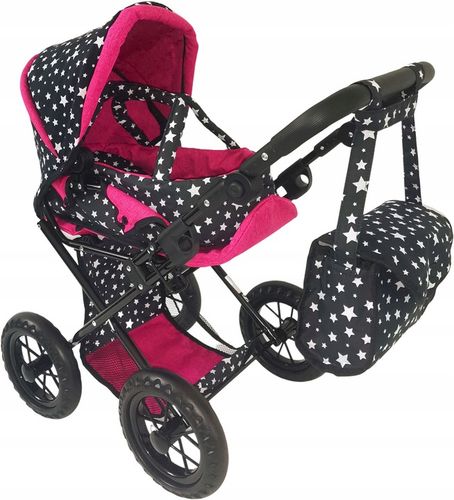 WÓZEK DLA LALEK SPACERÓWKA GONDOLA 3w1 DUŻE KOŁA na Arena.pl