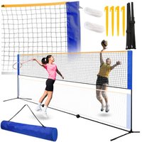 DUŻA SIATKA 3w1 SIATKÓWKA BADMINTON TENIS ZIEMNY BARDZO WYSOKA Z REGULACJĄ