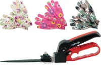 NOŻYCE DO TRAWY 310 mm +RĘKAWICE OGRODNICZE 6 PAR