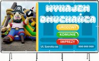 BANER REKLAMOWY 300x150 cm oczkowany projekt w cenie WYNAJEM DMUCHAŃCA