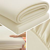 PRZEŚCIERADŁO Z GUMKĄ 160x200 NA MATERAC MIĘKKIE GŁADKIE Z BAWEŁNĄ  KREMOWY