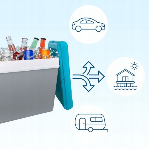 LODÓWKA TURYSTYCZNA 35L na WKŁADY MROŻĄCE do auta KAMPERA łodzi chłodząca na Arena.pl