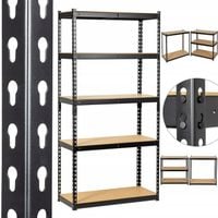 Regał metalowy NITOWY magazynowy CZARNY MOCNY 5x265kg 180x90x40cm DOOC