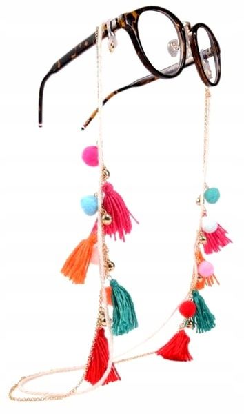 Elegancki Boho Łańcuszek Do Okularów Pompon Brelok zdjęcie 6