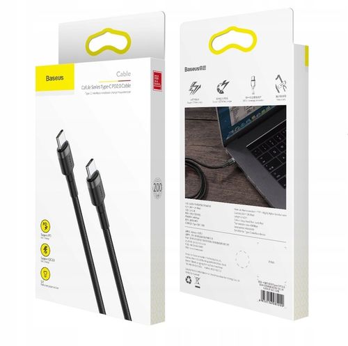 BASEUS MOCNY KABEL USB-C SZYBKIE ŁADOWANIE TYP-C TYPE-C PD 60W QC 3.0 2M na Arena.pl