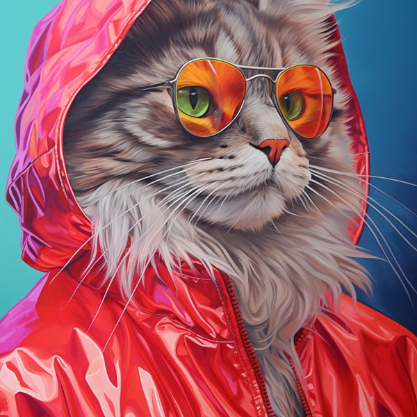 Plakat 20x20cm Kot w Stylu zdjęcie 1