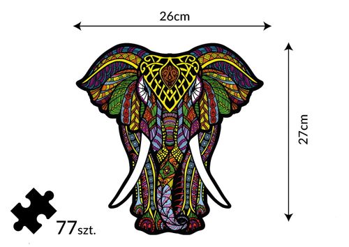 Puzzle Drewniane dla dzieci  Słoń Elephant w pudełku drewnianym na Arena.pl