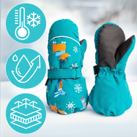 Rękawiczki Zimowe Jednopalczaste Niebieskie Narciarskie Wodoodporne Rękawic