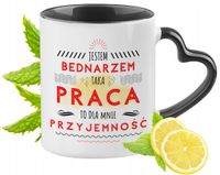 Dla Bednarza Kubek Czarny Z Uszkiem W Kształcie Serca Na Prezent