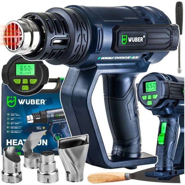 OPALARKA ELEKTRYCZNA 2 BIEGI REGULACJA LCD MOCNA 2200W + 5 DYSZ + zdjęcie 1