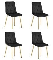 Krzesło LIBRA - czarny aksamit / nogi kolor złoty x 4