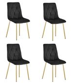 Krzesło LIBRA - czarny aksamit / nogi kolor złoty x 4