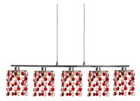 Classic zwis 5x40W G9 czerwony