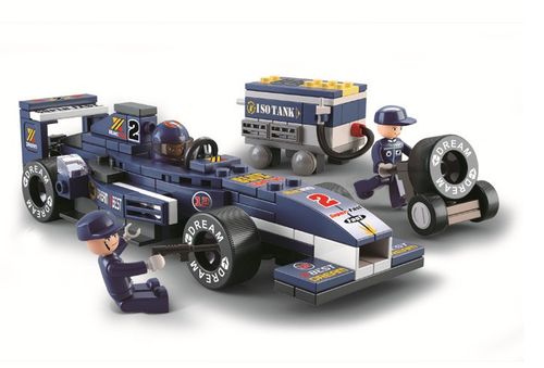 KLOCKI SLUBAN F1 Samochod wyscigowy z mini PIT STOPem 196 - B0351 na Arena.pl