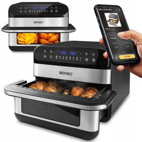 Frytkownica beztłuszczowa RODZINNA dual AIRFRYER 10L 2800W WiFi Tuya na Arena.pl