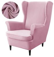 POKROWIEC NA FOTEL USZAK WELUR PREMIUM AKSAMIT ELASTYCZNY JASNY RÓŻ