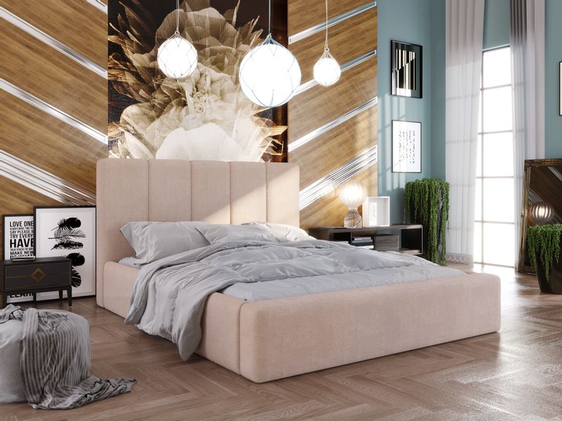 Łóżko tapicerowane MISTER 160×200 ze stelażem zdjęcie 1