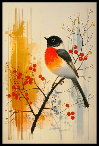 Plakat 40x60cm Jesienny Rudzik na Arena.pl