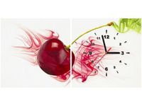 40 80CM ZEGAR 2 ELEM SOCZYSTA WIŚNIA ŚCIENNY