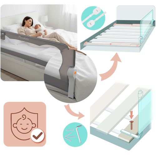 Barierka ochronna do łóżka zabezpieczająca bramka blokada 200 cm Nukido na Arena.pl