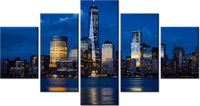 80CM 150CM OBRAZ 5 ELEM NOWY JORK RZEKĄ HUDSON ŚCIENNY