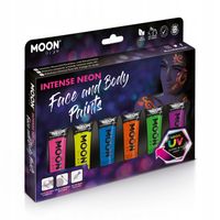 Zestaw farb do twarzy ciała NEON UV buzi 6szt MOON