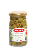 IPOSEA Oliwki zielone w zalewie solankowej nadziewane pastą z papryki 290 g