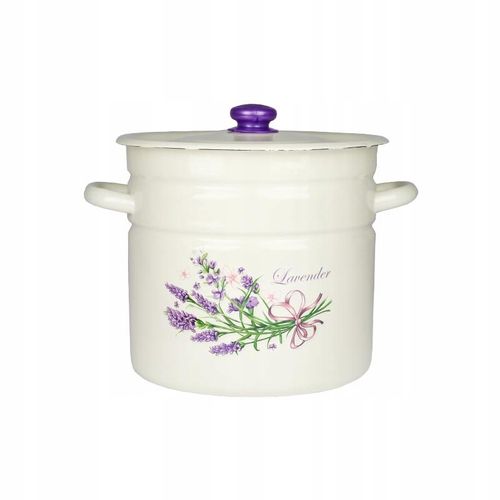 GARNEK EMALIOWANY 12 L POKRYWKA WZÓR LAWENDA DO GOTOWANIA POTRAW PRZETWORÓW na Arena.pl