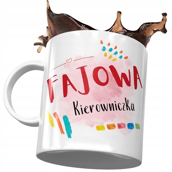 Kubek Dla Kierowniczki Fajowa Kierowniczka Prezent Z Nadrukiem Ze Zdjęciem zdjęcie 1